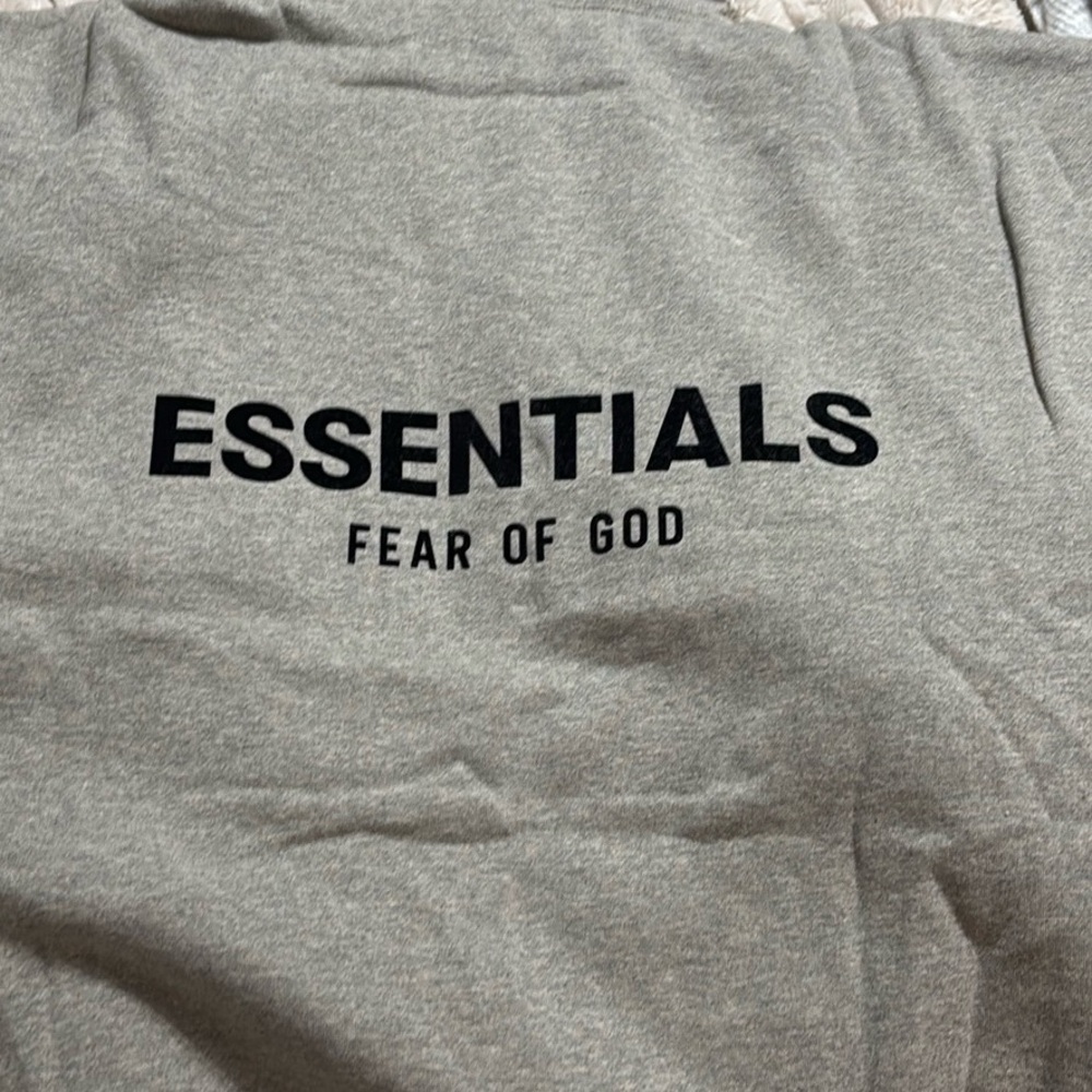 Essentials Heather Gray Pullover Hoodie with Small Logo - Picture 2 of 2